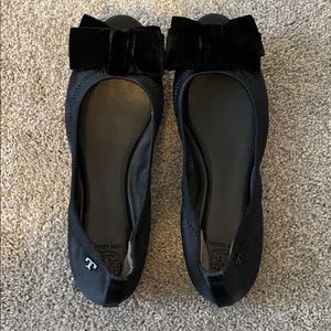 Tory Burch black satin shoes